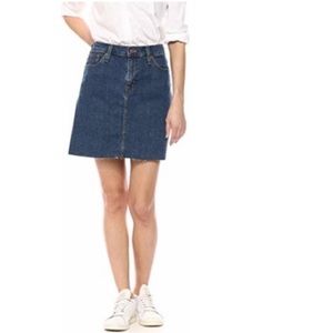 J.Crew Mercantile Blue Denim Raw Hem Skirt 6 NWT